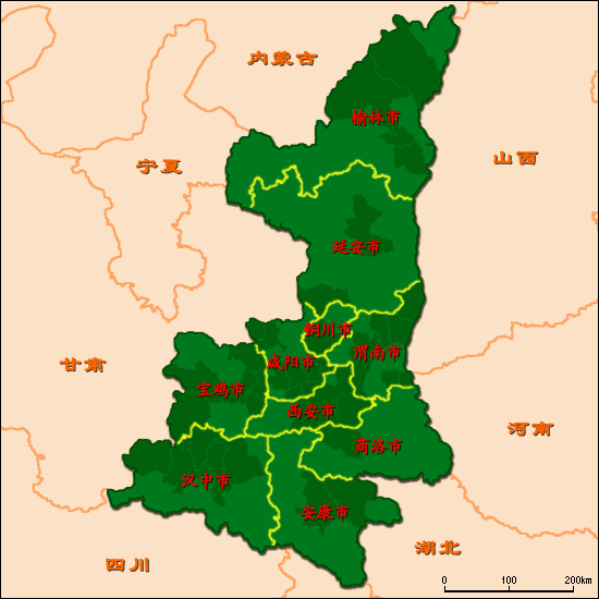 陝西地図